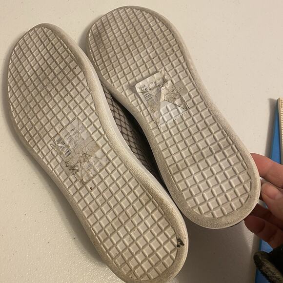 Women 8.5M Vince Preston Snake Embossed Leather Grey Platform Sneakers Slip-On - Picture 6 of 10